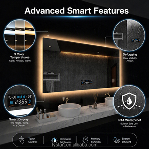 <span class=keywords><strong>Espejo</strong></span> de Baño Inteligente LED con Pantalla Táctil Retroiluminada para Proyectos Hoteleros, con Indicador de Fecha y Hora, Resistente al Agua IP44, Sensor de Movimiento Humano - Product Image 2