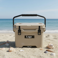 Glacière isotherme portable 17QT en PE rotomoulé avec poignée, isolée pour camping, pique-nique, plage, usage extérieur, robuste et étanche