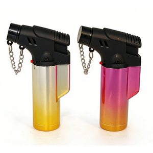 Briquet torche à gaz électrique en plastique moderne, rechargeable au butane, coupe-vent, durable, écologique, avec logo personnalisé OEM, vente en gros directe usine - Product Image 1