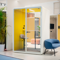 Cabine de bureau silencieuse moderne avec verre insonorisé pour hôtel et centre commercial, conception modulaire réglable, matériau absorbant le son à 60%