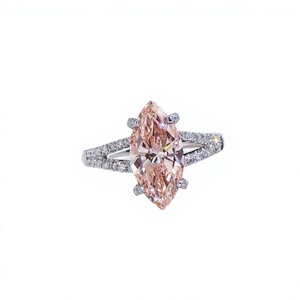 Bague de fiançailles classique en or massif 10K 14K 18K avec halo marquise et 4 griffes, personnalisable, vente en gros d'usine, bijoux pour femmes et hommes - Product Image 1