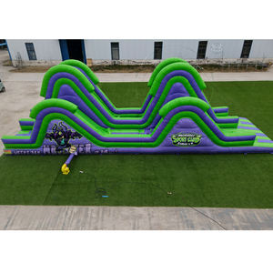 Pista <span class=keywords><strong>de</strong></span> Obstáculos Inflable Comercial Morada y Verde - Mega Desafío al Aire Libre para Niños y Adultos, Alquiler para Fiestas - Product Image 5