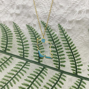 Collana con Ciondolo Personalizzato Mappa del <span class=keywords><strong>Paese</strong></span> e Oceano con Design in Smalto Riempito della Mappa dell'Iran, Serie di Gioielli Nazionali - Product Image 5