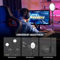 Anneau lumineux de bureau 7 pouces 10W à intensité variable avec éclairage plein écran et support pour téléphone, idéal pour le streaming en direct et les réunions Zoom