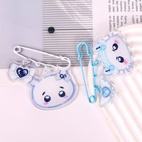 Breloques personnalisées en acrylique style épinglette de sécurité, broches de style dessin animé, pendentifs de sac, esthétique Y2K, portables, cadeaux de bienvenue en gros pour elle