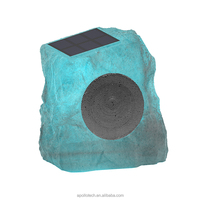 Enceintes Rock pour l'extérieur Décor de jardin Lumière LED RVB solaire Haut-parleur Bluetooth étanche