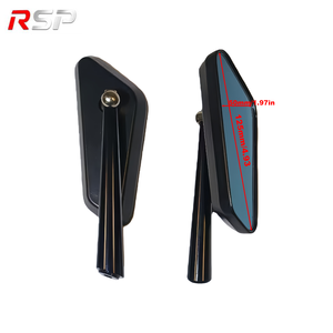 กระจกมองหลังแบบติดตั้งบนมอเตอร์ไซค์  แบบมีสีฟ้าเพชร  ป้องกันแสงสะท้อน  ทำจากอลูมิเนียมอัลลอย สำหรับติดตั้งบนกระบอกเบรกหลักและคลัตช์ - Product Image 2