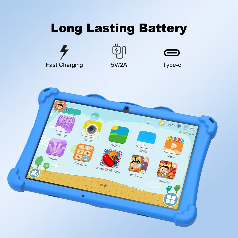 Tablet infantil Android 13.0 WlFl para crianças, máquina de leitura educacional para crianças, novo, 2024 10.1 polegadas, 4GB + 64GB