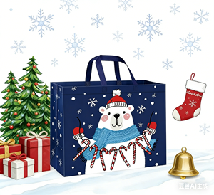 Borse Natalizie in Carta Kraft Riciclabile con Manici Intrecciati, Stampa Digitale con Simpatici Disegni di Pupazzo di Neve/Orso/Babbo Natale, Confezione Regalo <span class=keywords><strong>DEDE</strong></span> - Product Image 2
