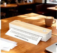Imprimante thermique portable sans encre pour documents, format A4, papier thermique, interface USB, batterie rechargeable, compatible multi-OS, en stock