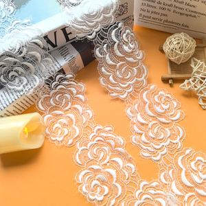 <span class=keywords><strong>2025</strong></span> Thiết Kế Mới Hoa Hồng Cá Lụa Chủ Đề Rỗng Lông Mi Ren Thêu <span class=keywords><strong>Trim</strong></span> Cho Ăn Mặc May Mặc Và Đám Cưới Mạng Che Mặt - Product Image 4