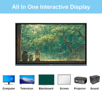 Tableau blanc interactif intelligent 65/75 pouces 4K LCD Android 15/16 avec écran tactile, caméra et suivi facial sans fil EDLA