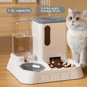 Otomatik akıllı çip USB <span class=keywords><strong>Pet</strong></span> besleyici büyük orta köpekler kediler için yeni tasarım PP yerçekimi dağıtıcı beyaz etiket köpek kedi maması su - Product Image 2