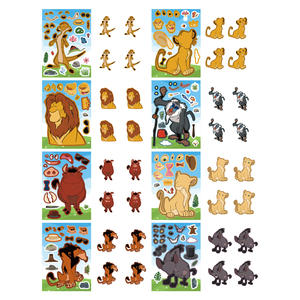 Autocollants de dessin animé <span class=keywords><strong>Roi</strong></span> <span class=keywords><strong>Lion</strong></span> pour fête, autocollants de jeu pour enfants garçons, autocollants à thème <span class=keywords><strong>lion</strong></span> pour fête, cadeau de fête - Product Image 3