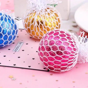 Jincan Red Grape Design <b>Crystal</b> <b>Ball</b> Squeeze Toy Gold Powder Beaded Net Pop Music Stress Relief and Ventilation for Girls - Product Image 3