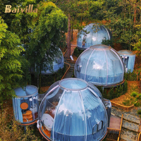 Maison à bulles modulaire préfabriquée en PC transparent, tente Igloo pour le glamping, thermoformage transparent géodésique pour l'extérieur