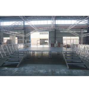 Plataforma de Escenario Móvil Telescópica Modular de Aluminio, Construcción de Madera y Aluminio, Fácil Montaje, Superficie Antideslizante para Eventos Musicales - Product Image 6