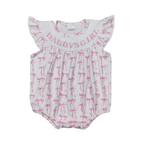 9,3 SR2806 Mameluco de bebé con patrón de pajarita Rosa todo en uno infantil con <span class=keywords><strong>chaleco</strong></span> <span class=keywords><strong>blanco</strong></span> para niños y niñas-Daddy's Girl - Product Image 1