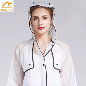 Chubasqueros reutilizables EVA para adultos, chubasquero de moda ecológico transparente para viajes al aire libre, chubasquero impermeable portátil - Product Image 6