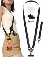 Cordon de téléphone universel coloré réglable en polyester avec crochet métallique durable et languette de fixation pour la plupart des smartphones - Accessoire de voyage