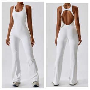 Mujeres <span class=keywords><strong>Yoga</strong></span> con almohadillas sujetador mamelucos monos entrenamiento gimnasio Leggings deportes acanalado acampanado Playsuits niñas Conjuntos pantalones monos - Product Image 4