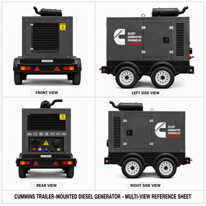 Generador Diésel Super Silencioso de 40 Kva con Motor Cummins 4BT3.9-G2 Stamford, 30 Kw, Remolque Móvil, Certificaciones EAC, EPA, CE, ISO9001, UKCA, ROHS - Product Image 4