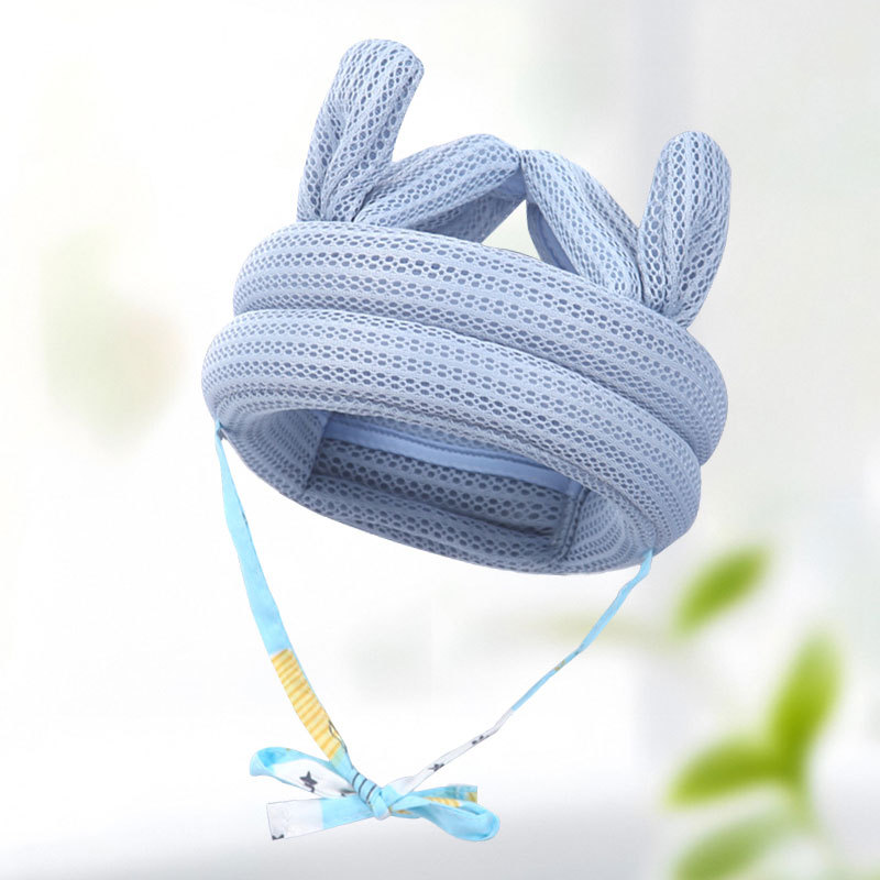 Gorro azul anti-caída con orejas de conejo, 100% Tencel puro y transpirable.