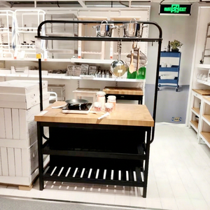 Kitchen <b>Island</b> <b>Table</b> with StorageBBQ Prep Station Rolling <b>Table</b> for Food Service - Product Image 1
