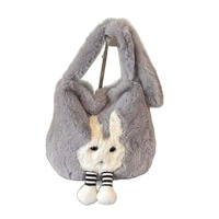 Sac bandoulière en peluche pour femme, nouvelle collection haut de gamme, tendance automne/hiver, fermeture magnétique, motif dessin animé, avec empiècements