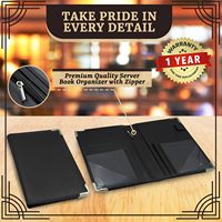 Buku Server untuk Pelayan, Organizer Buku Server Deluxe dengan Sudut Logam yang Kokoh, Organizer Buku Pelayan