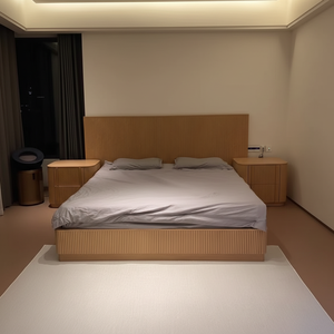 Cadre de lit en bois massif de chêne au design moderne et actuel, base de lit extensible, hauteur réglable, support robuste, ensemble de lit de 1,8 m pour <span class=keywords><strong>chambre</strong></span> à <span class=keywords><strong>coucher</strong></span> - Product Image 2