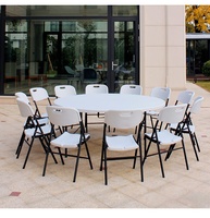 Table de salle à manger pliante légère en plastique de 6 pieds, prix d'usine, avec structure métallique, portable pour 12 personnes, réunions, événements, banquets, mariages