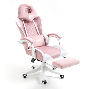 <span class=keywords><strong>Silla</strong></span> elevadora de tela de terciopelo <span class=keywords><strong>rosa</strong></span> de lujo con espuma viscoelástica, diseño minimalista, reposapiés de altura ajustable, para juegos de <span class=keywords><strong>ordenador</strong></span>, venta al por mayor - Product Image 6