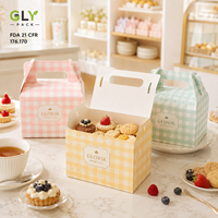Boîtes à pâtisserie personnalisées imprimées, jetables, de qualité alimentaire, avec poignée, pour gâteaux, cupcakes, pâtisseries, desserts, emballages à emporter, cadeaux