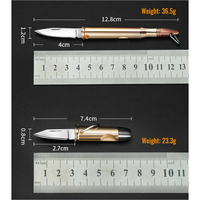 Couteau pliant Cool Bullet, lame en alliage de zinc, manche en cuivre, porte-clés, couteau de poche EDC, couteau de randonnée, affichage