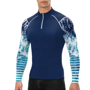 Kunden spezifisch bedruckte Männer Surf Rash Guard UV Sonnenschutz Surf anzug Schwimmen Enge T-Shirt Rash guard UV-Shirts für Männer
