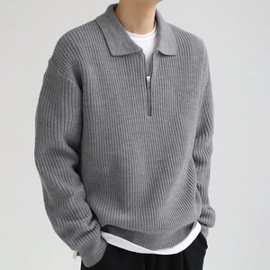 FNJIA Custom <strong>Men's</strong> Sweater Casual Half Zipper Pullover Knit for <strong>Polo</strong> Winter Warm <strong>Jumper</strong> New Design Manufacturer's Knitted - Product Image 2