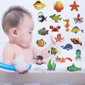 Xuri autocollants de baignoire antidérapants sol de douche autocollants antidérapants appliques d'animaux marins pour anti-dérapant étanche - Product Image 1