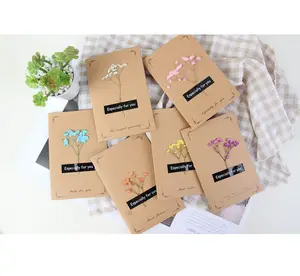 Tarjetas de agradecimiento Kraft con clase en papel a granel, notas de agradecimiento con flores de diferentes colores para cada ocasión, incluidas bodas