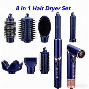2026 Vente en gros Multi-styler professionnel de salon 8 en 1, peigne à air chaud ionique, sèche-cheveux, outil de coiffage - Product Image 1