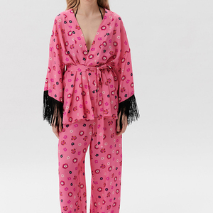 Tùy Chỉnh Bộ Đồ Ngủ Thiết Lập Polyester Stripped Phù Hợp Với Quần Áo Ngủ Cho Các Cặp Vợ Chồng Và Trẻ Em 2024, Màu Đỏ Trắng Sọc Giáng Sinh Đồ Ngủ/ - Product Image 2