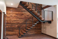 YL METAL Escalier Flottant Moderne avec Marches en Bois pour Intérieur, Conception de Qualité Supérieure