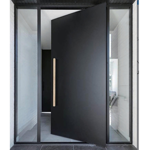 Portes <span class=keywords><strong>d</strong></span>'entrée extérieures de luxe en acier métal bois aluminium à pivot pour maisons modernes - Product Image 6