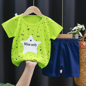Nouvelle arrivée, vêtements pour enfants en coton personnalisés avec imprimé de dessins animés, vêtements de maison, ensemble de jogging pour enfants, ensemble d'été pour bébés garçons et filles - Product Image 2
