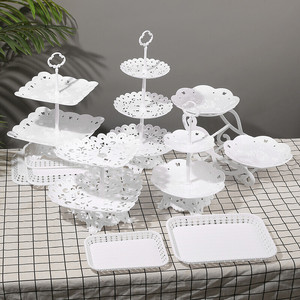 Tempat Kue Bertingkat, Penyangga Cupcake, Tempat Buah, Nampan Sajian Logam untuk Pesta Pernikahan, Ulang Tahun, Festival, Peralatan Kue - Product Image 5