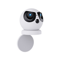 Cámara Inalámbrica de Doble Lente con Estilo de Dibujos Animados Navideños, 2MP, Alarma PIR, Tarjeta SIM 4G, LTE, GSM, Ángulo Amplio de 180°, Audio Bidireccional, Visión Nocturna