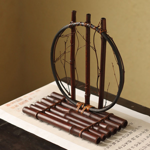 Jarrón de Bambú Luna Llena, Redondo, Estilo Zen, Decorativo, Accesorio para la Ceremonia del Té en el Hogar - Product Image 4