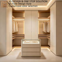 Armoire en U de luxe écologique en bois massif sans formaldéhyde pour dressing d'appartement, bureau informatique et dressing sur mesure