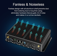 Mini PC Industrial sin ventilador Core I3 i5 i7 Project 2 LAN RJ45 6 COM RS232 6 USB Soporte de pantalla dual Computadora de escritorio de la AES-NI