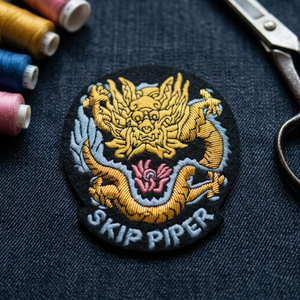 BLAZER BADGE HAND EMBROIDERED <b>SKIP</b> PIPER <b>CAP</b> BADGE Fabric Sew-On Style - Product Image 3